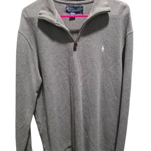 Polo by Ralph Lauren Men's Gray Quarter-Zip Sweater